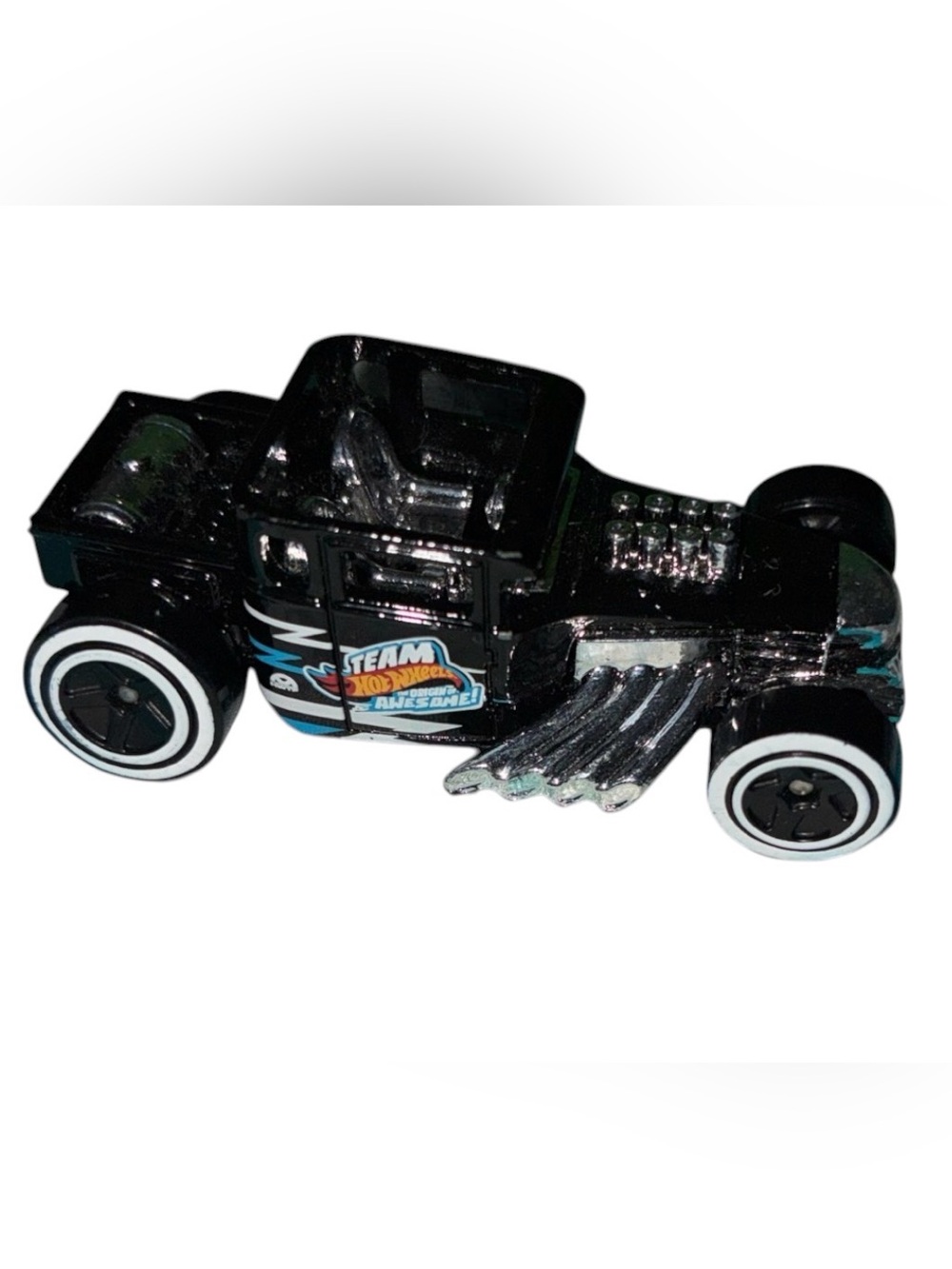 Hot Wheels Black & Blue Car with 'TEAM HOT WHEELS RACING' Graphic